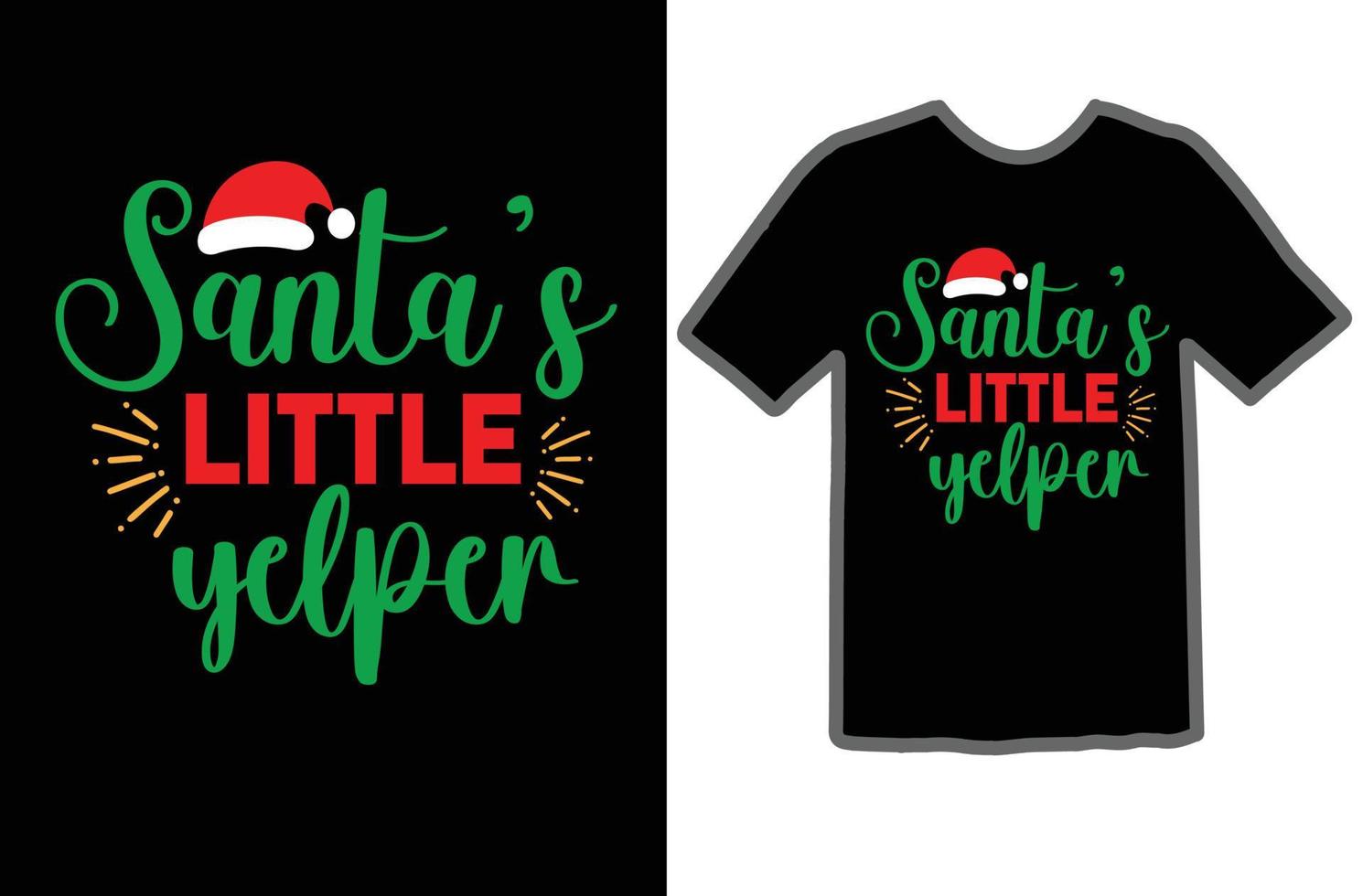 Santa's little yelper svg shirt design vector