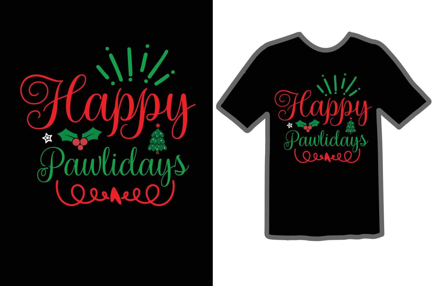 Happy pawlidays svg shirt design vector