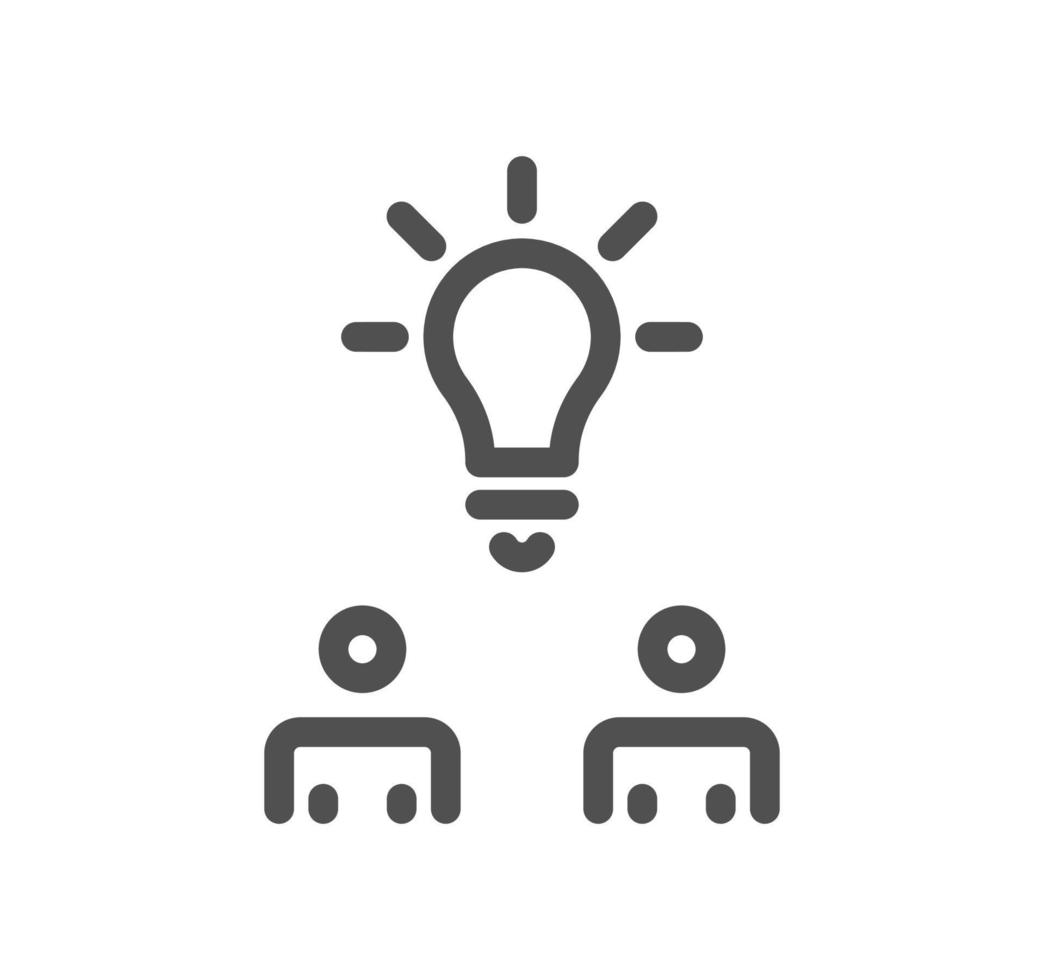 Creative business solutions icon and linear vector. vector