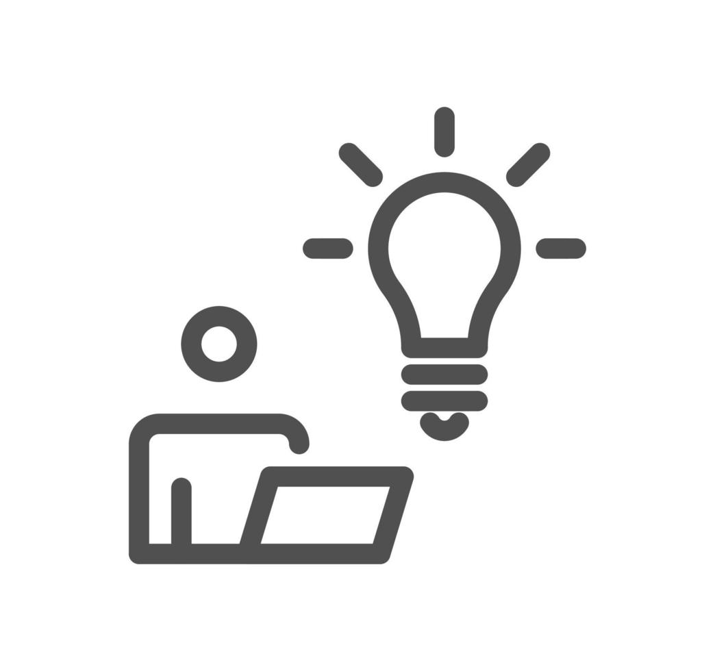 Creative business solutions icon and linear vector. vector
