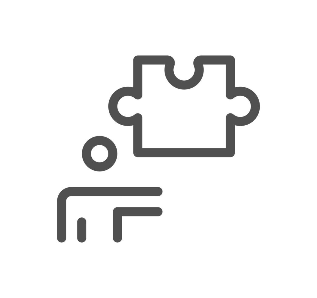 Puzzle related icon outline and linear vector. vector