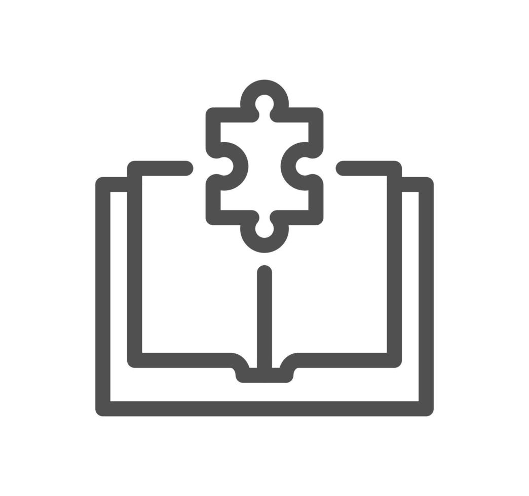 Puzzle related icon outline and linear vector. vector