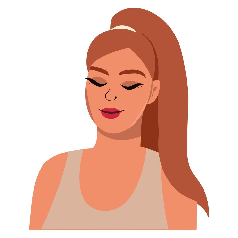 Woman with patches on her eyes. Treatment of wrinkles, pimples, bags under the eyes. Spa treatments at home. vector illustration.