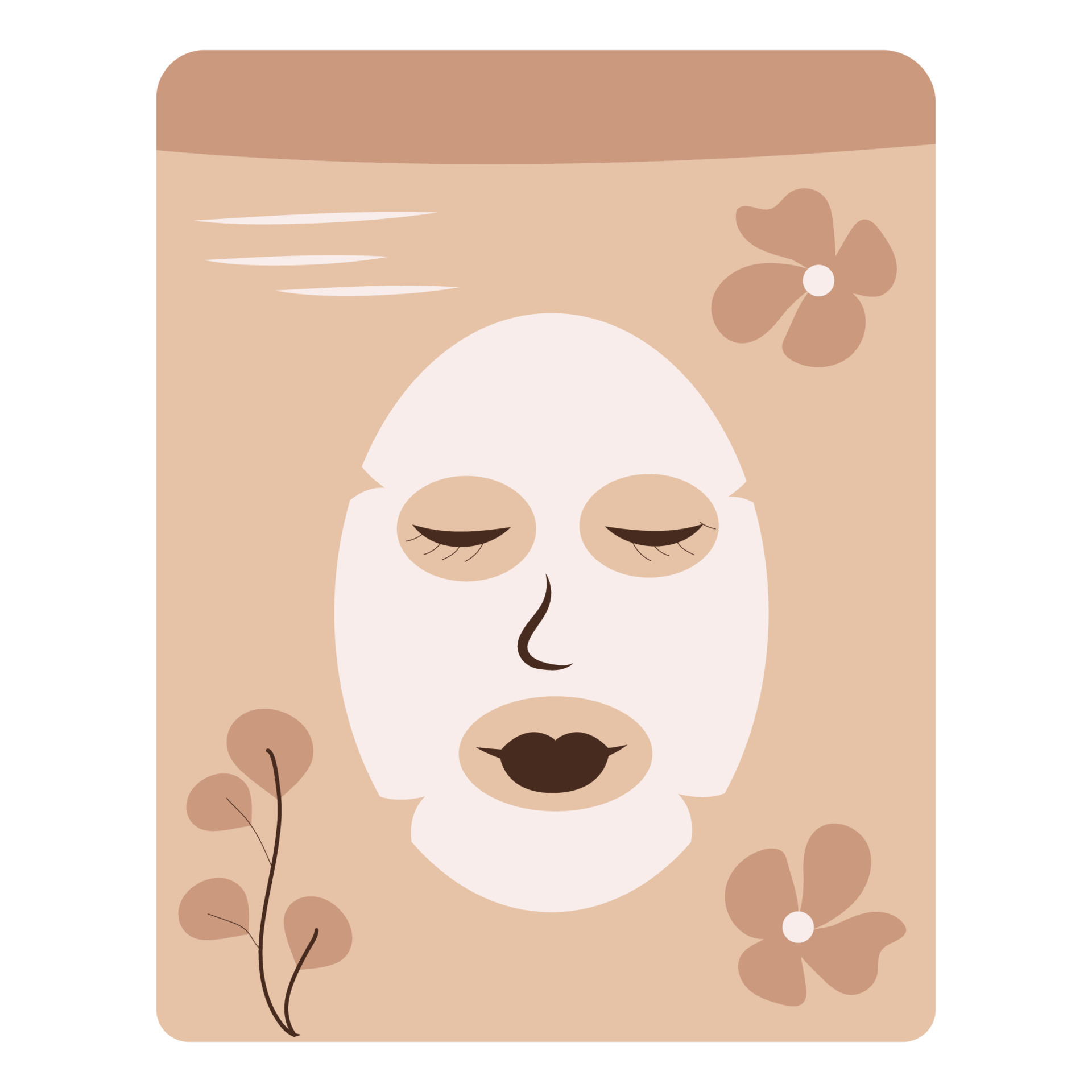 Mask package mockup. Vector illustration isolated on white background