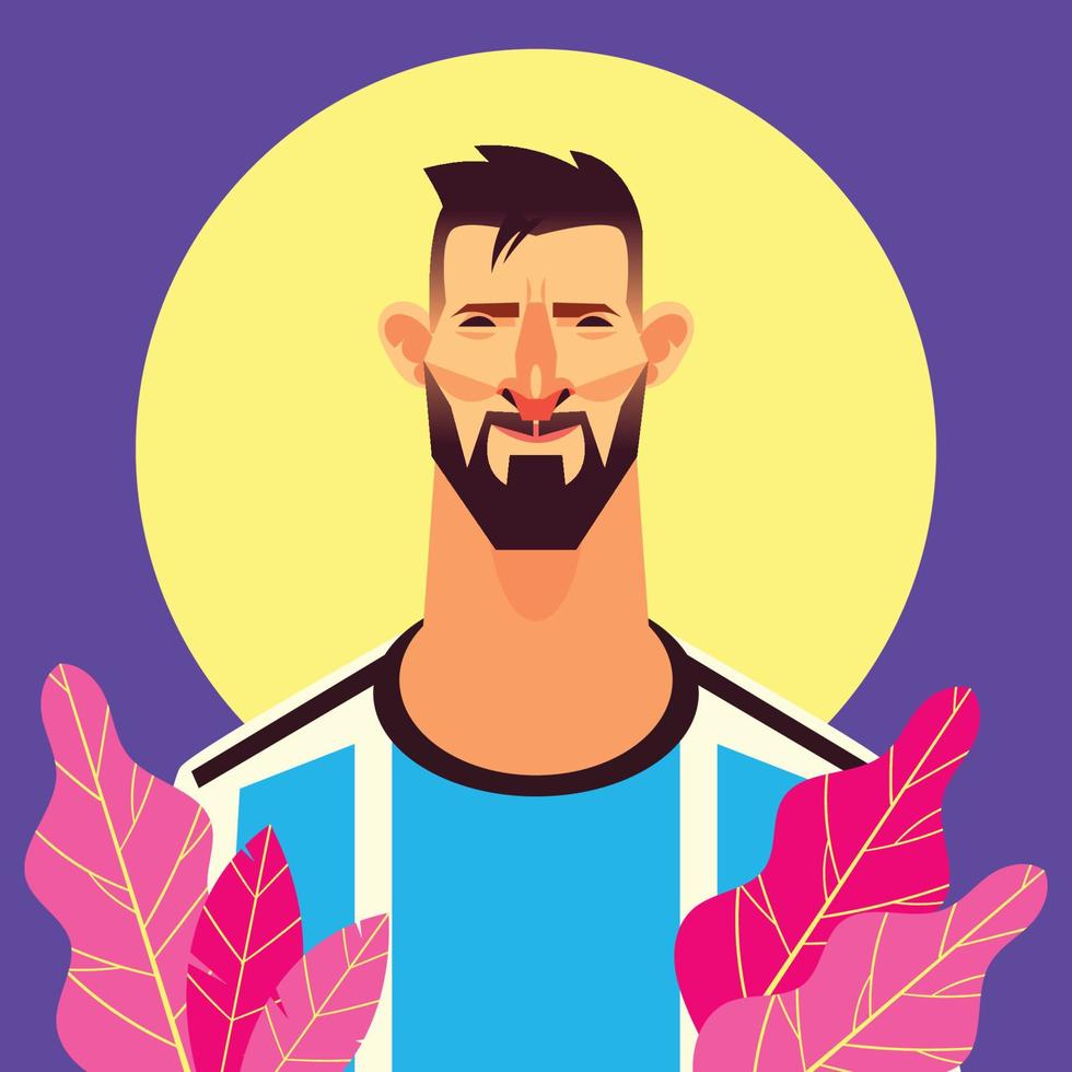 leonel messi potrait en plano estilo vector