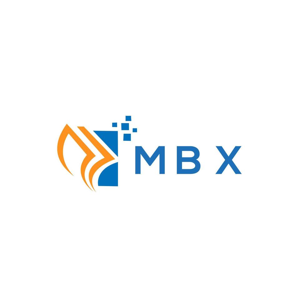 MBX credit repair accounting logo design on WHITE background. MBX creative initials Growth graph letter logo concept. MBX business finance logo design. vector