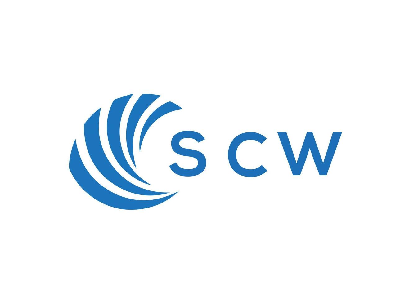 SCW letter logo design on white background. SCW creative circle letter logo concept. SCW letter design. vector