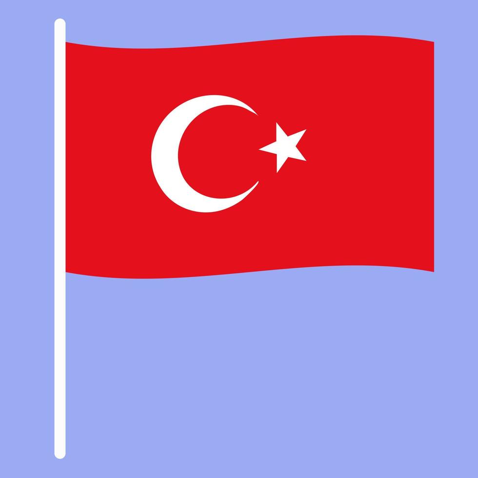 Turkey flag on sky background. vector