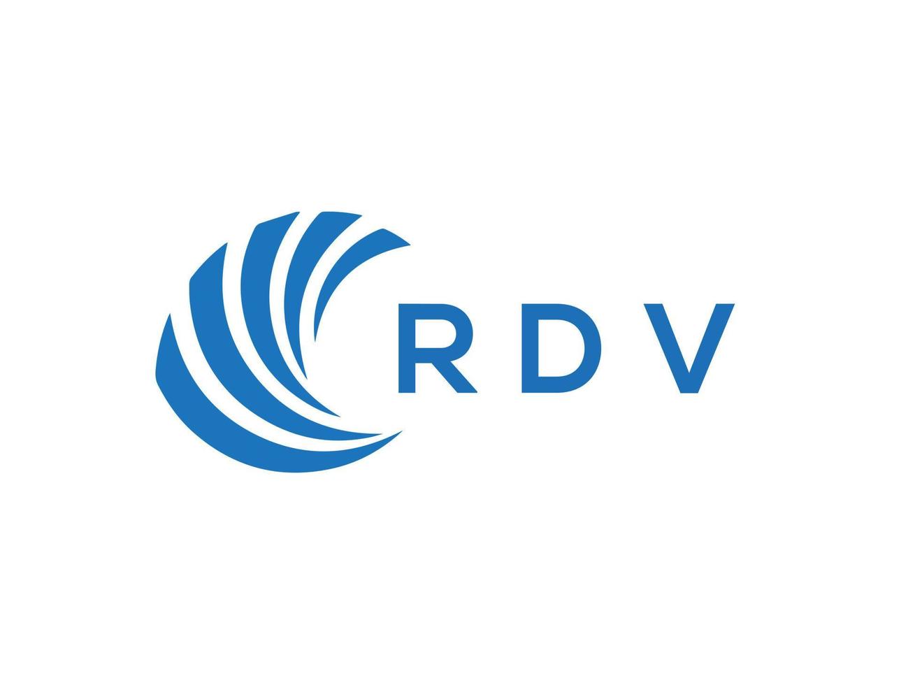rdv letra logo diseño en blanco antecedentes. rdv creativo circulo letra logo concepto. rdv letra diseño. vector