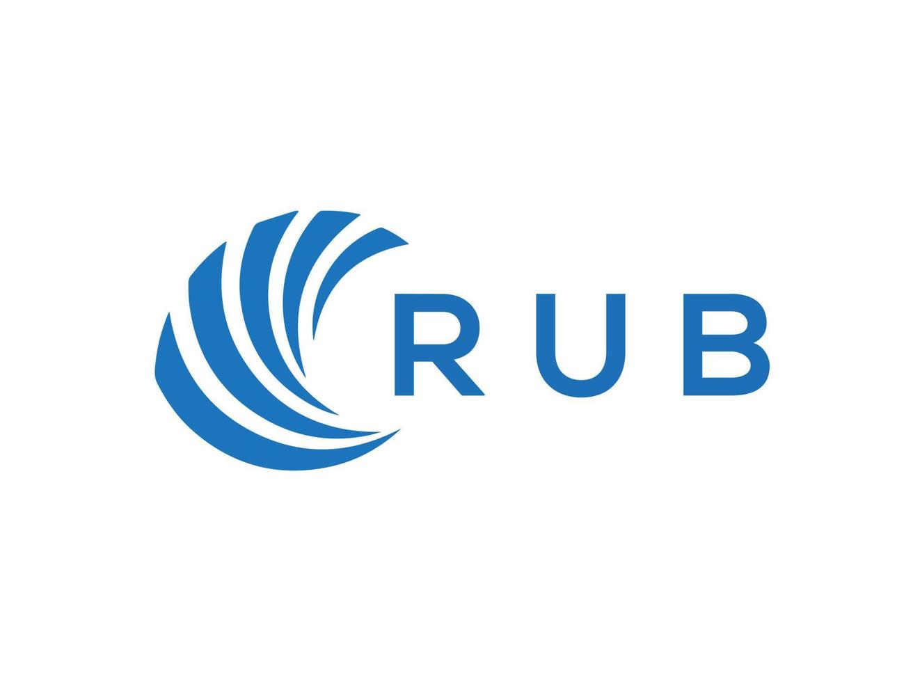 RUB letter logo design on white background. RUB creative circle letter logo concept. RUB letter design. vector