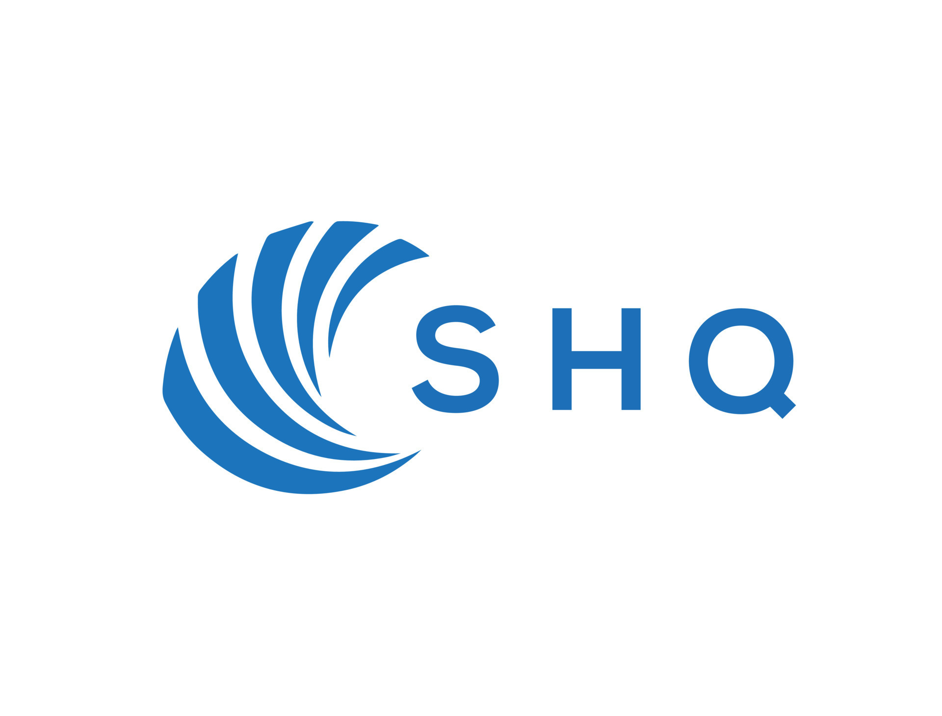 SHQ letter logo design on white background. SHQ creative circle letter