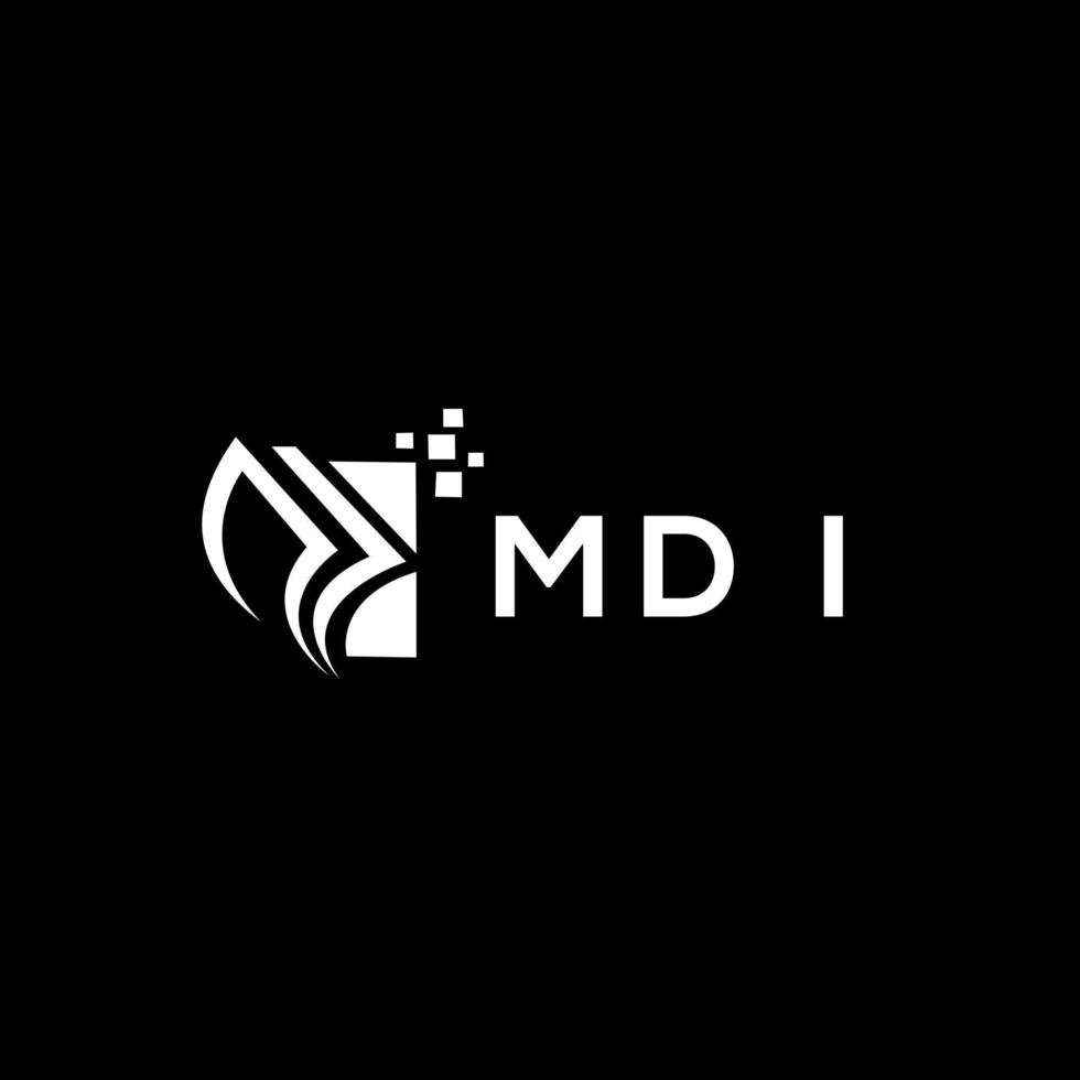 MDI credit repair accounting logo design on BLACK background. MDI creative initials Growth graph letter logo concept. MDI business finance logo design. vector