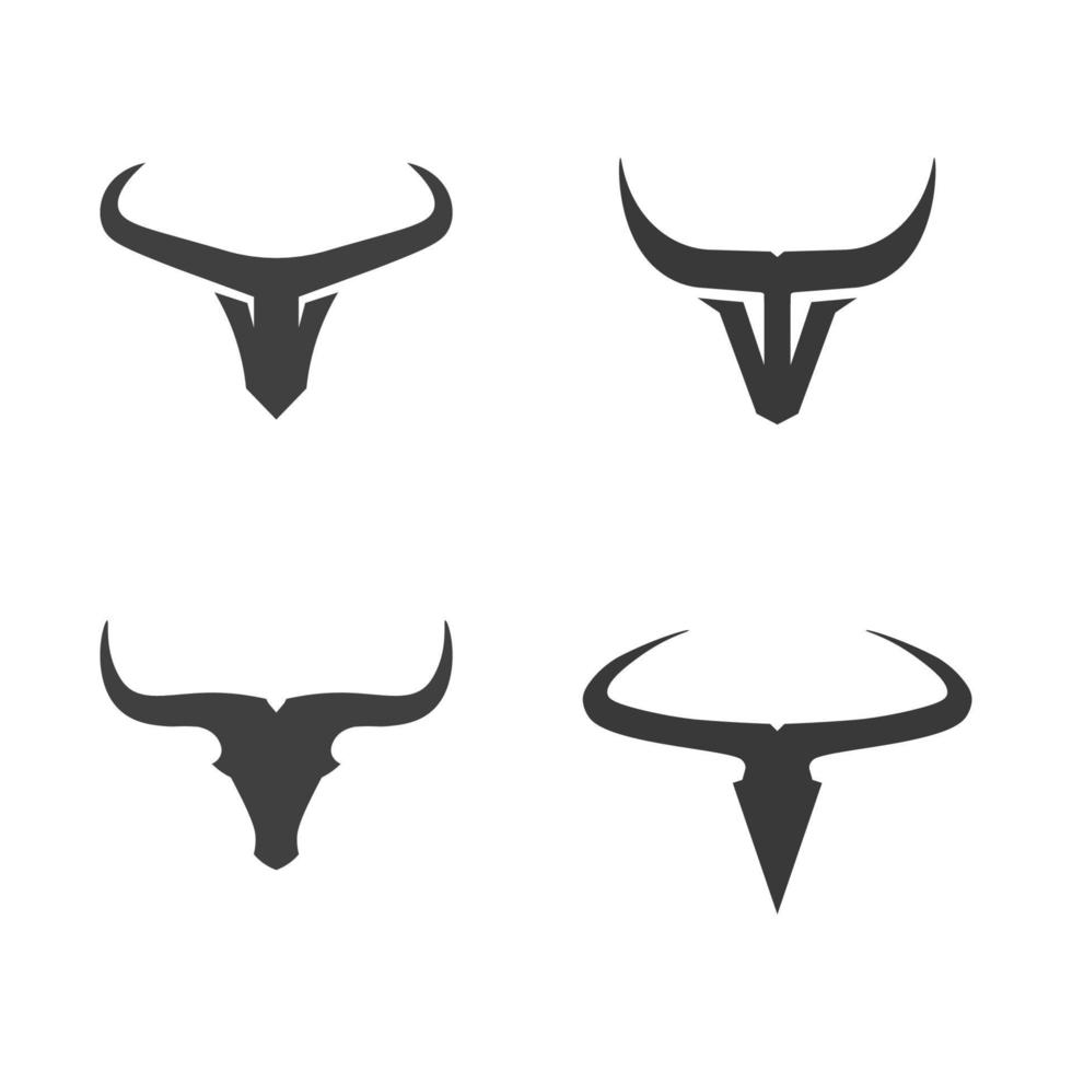 Bull logo and horn symbols cow vector template icons app