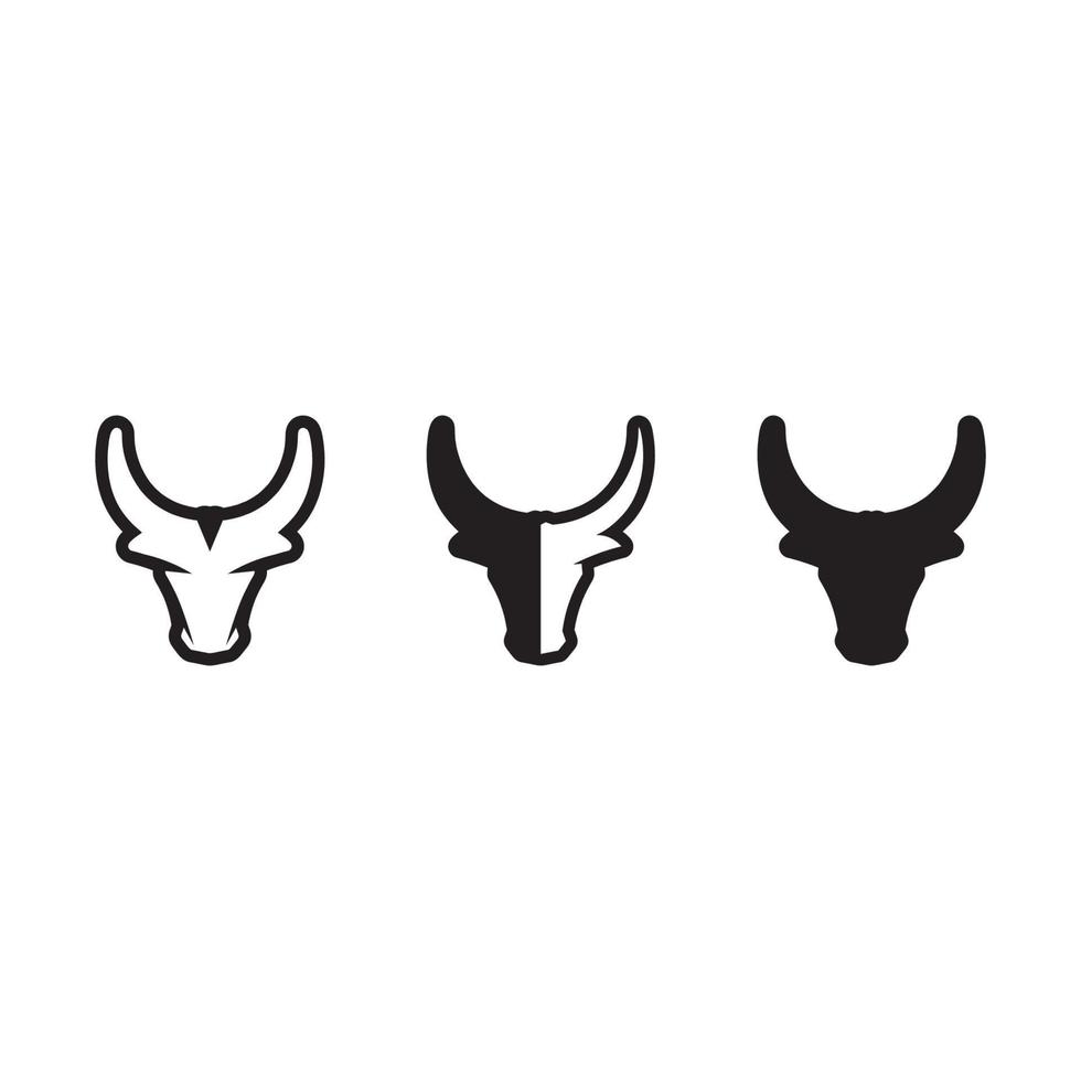 bull and cow logo design icon vector horn animals