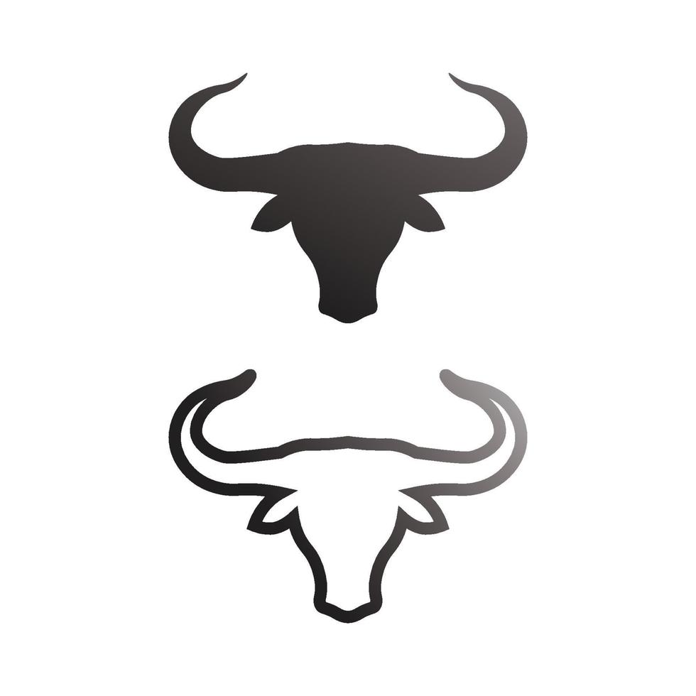 bull and cow logo design icon vector horn animals