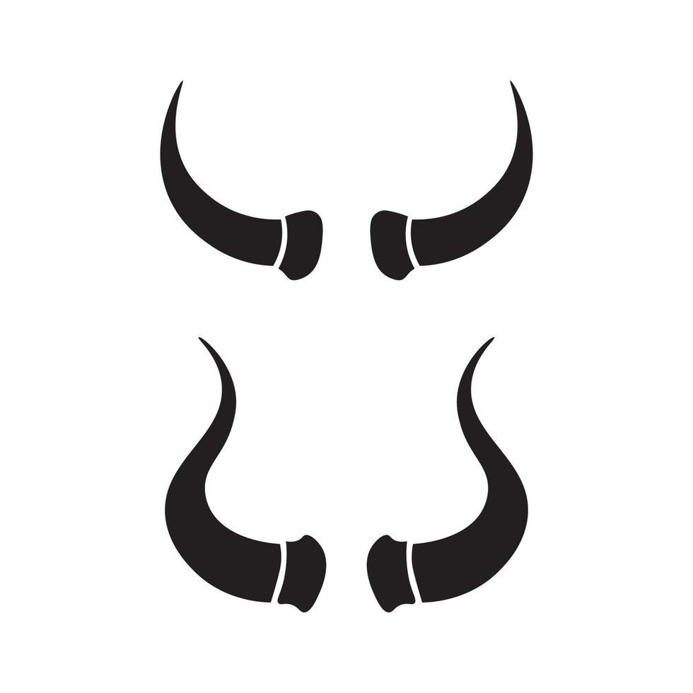 toro logo y cuerno símbolos vaca vector modelo íconos aplicación