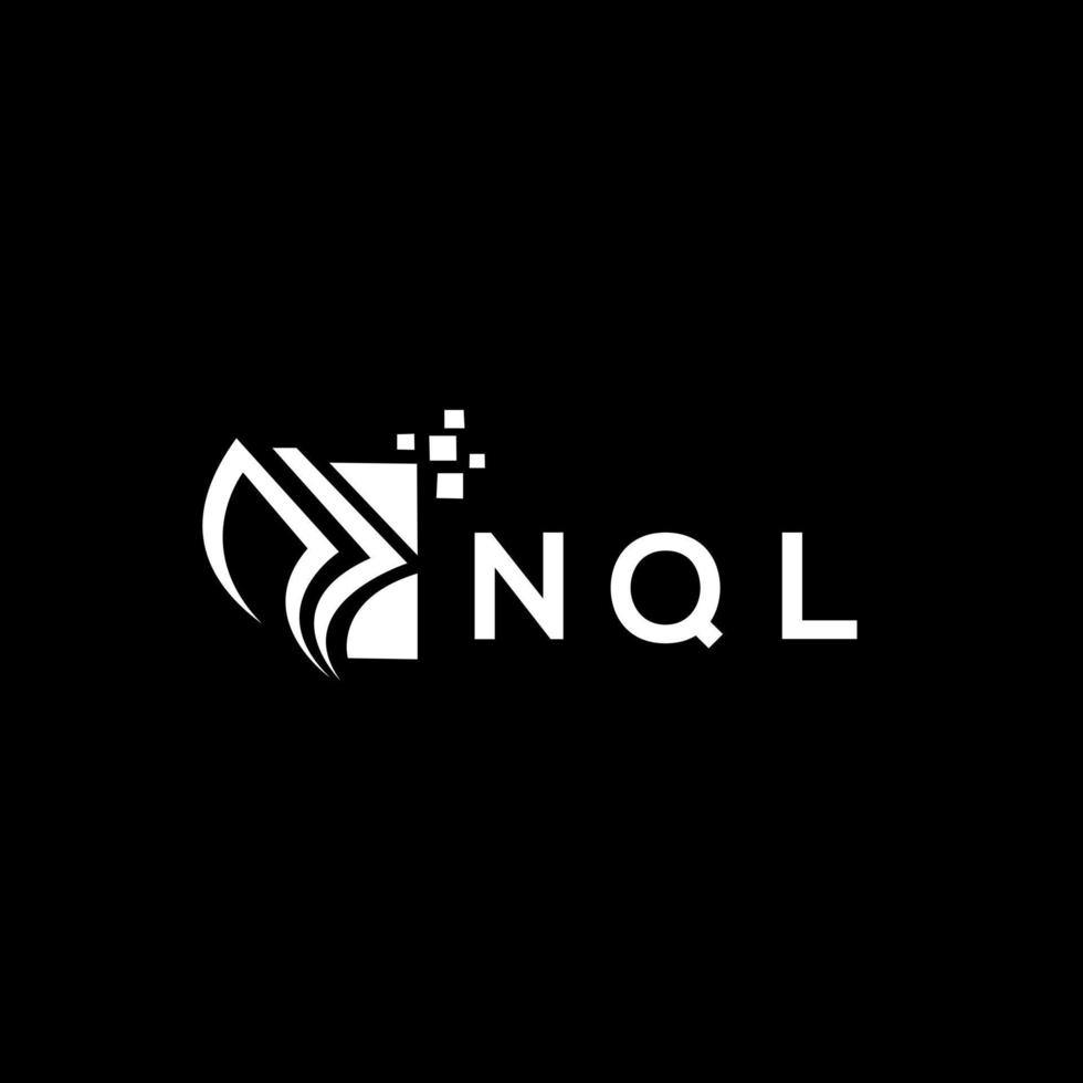 NQL credit repair accounting logo design on BLACK background. NQL creative initials Growth graph letter logo concept. NQL business finance logo design. vector