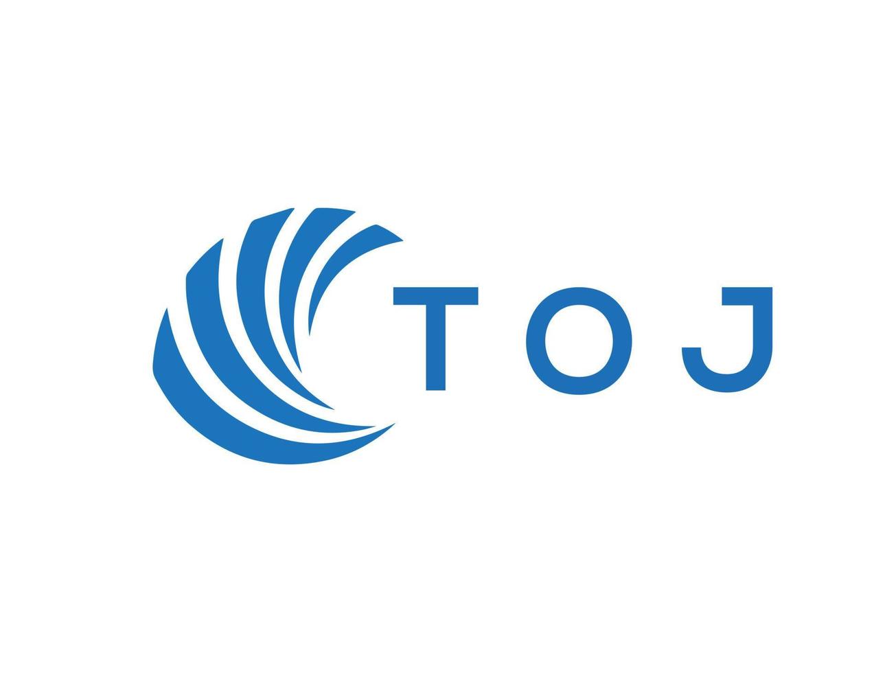 TOJ letter logo design on white background. TOJ creative circle letter logo concept. TOJ letter design. vector
