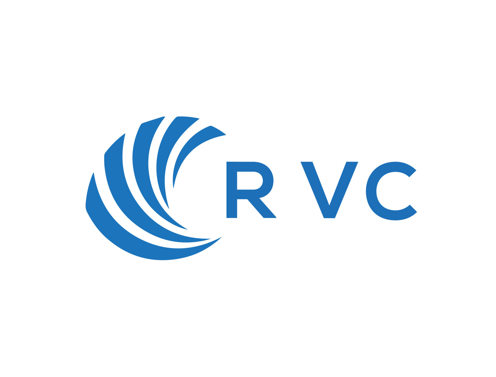 RVC letter logo design on white background. RVC creative circle letter