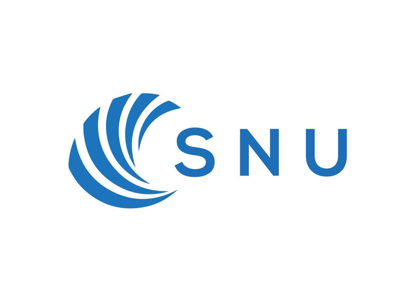 SNU letter logo design on white background. SNU creative circle letter logo concept. SNU letter design. vector
