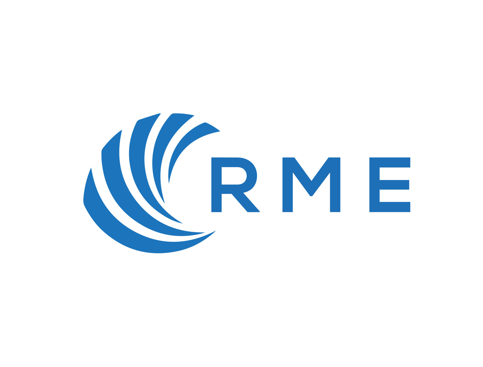 RME letter logo design on white background. RME creative circle letter