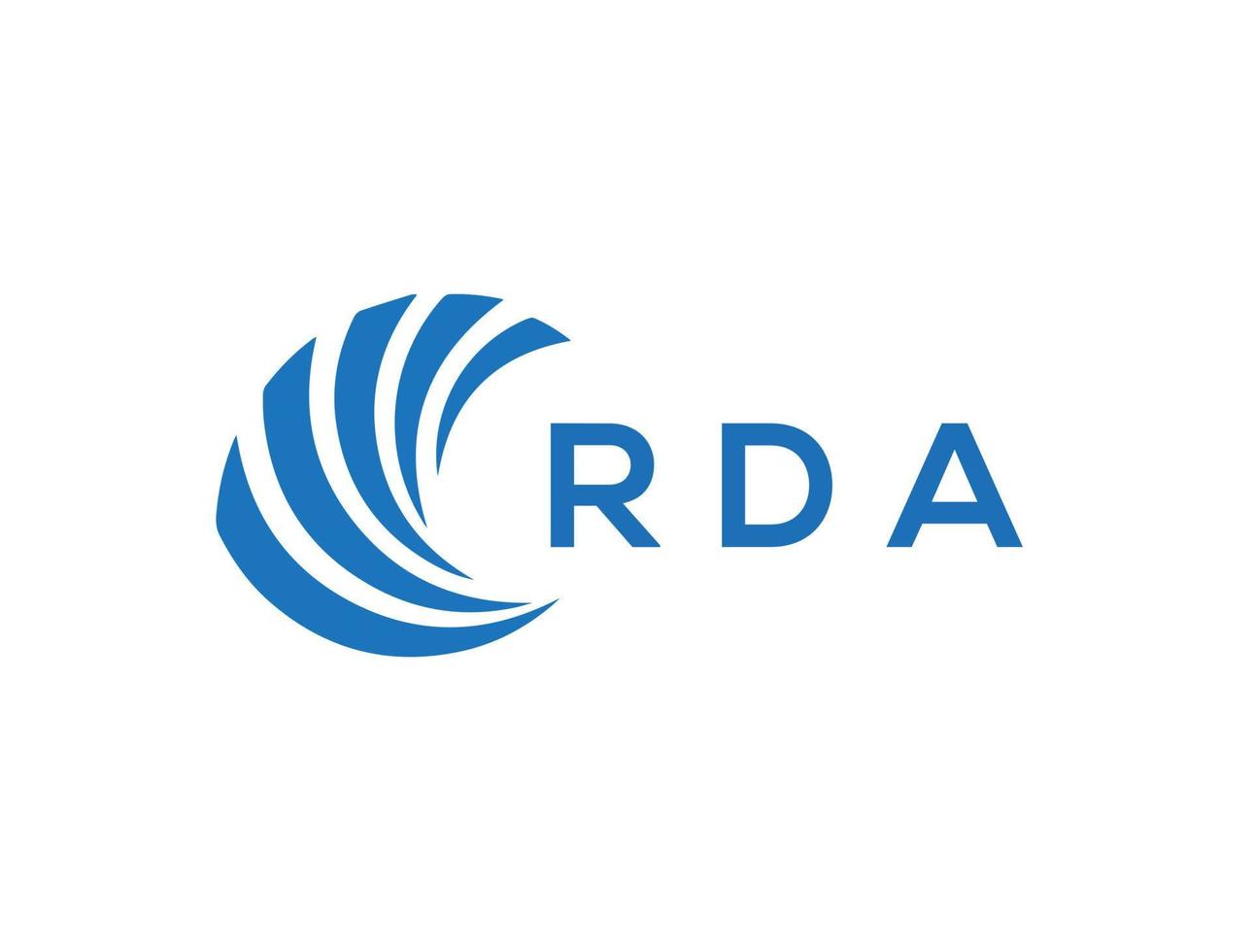 rda letra logo diseño en blanco antecedentes. rda creativo circulo letra logo concepto. rda letra diseño. vector