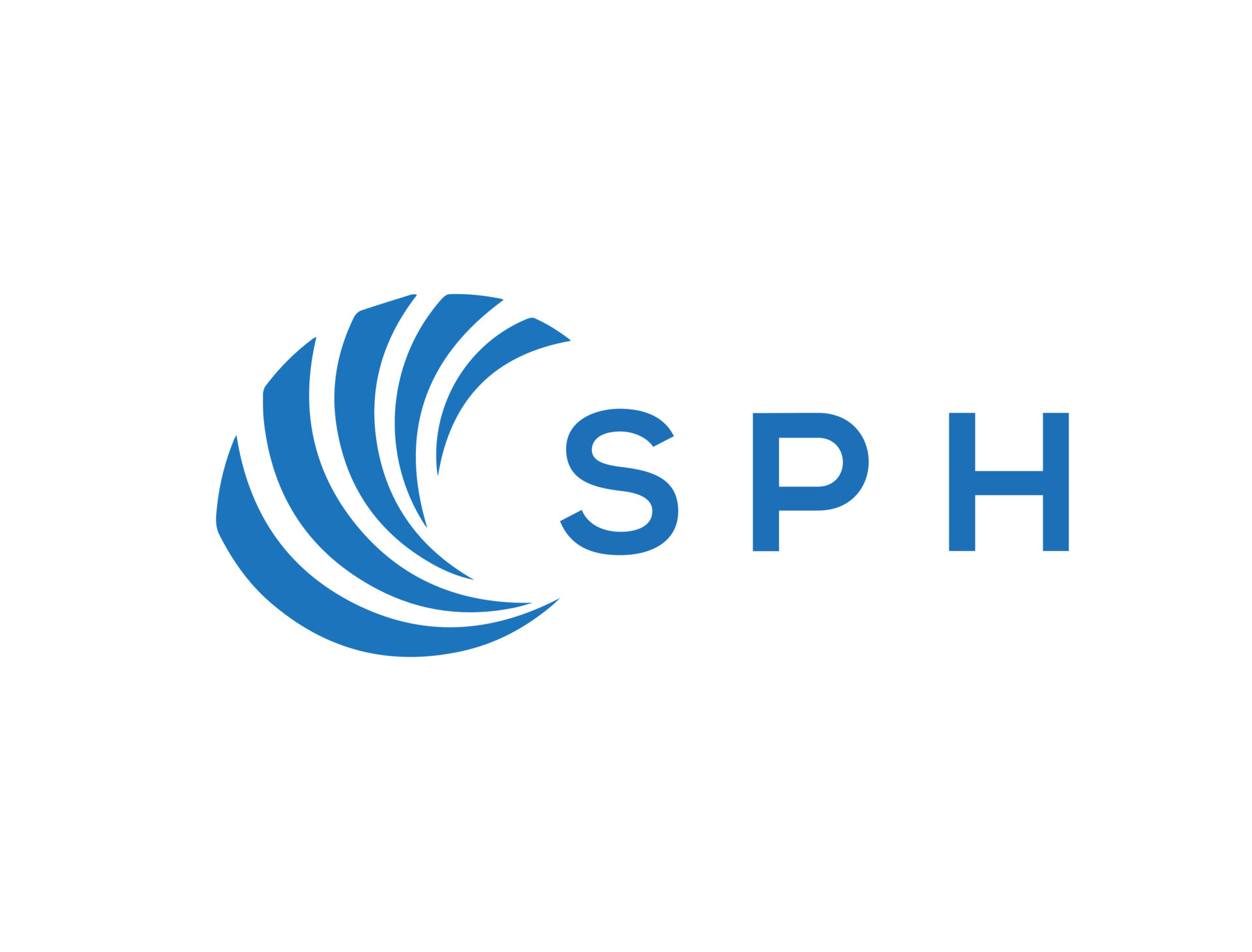 SPH letter logo design on white background. SPH creative circle letter
