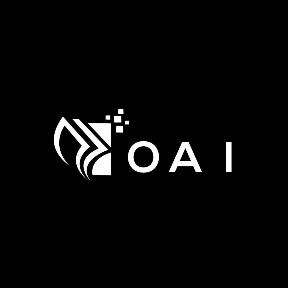 Oai crédito reparar contabilidad logo diseño en negro antecedentes. Oai creativo iniciales crecimiento grafico letra logo concepto. Oai negocio Finanzas logo diseño. vector