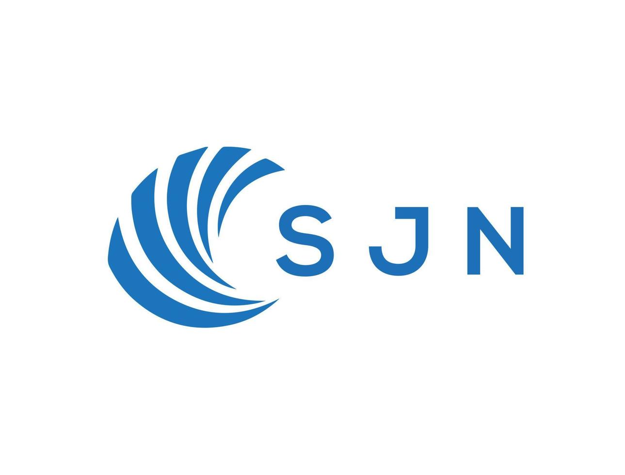 SJN letter logo design on white background. SJN creative circle letter logo concept. SJN letter design. vector