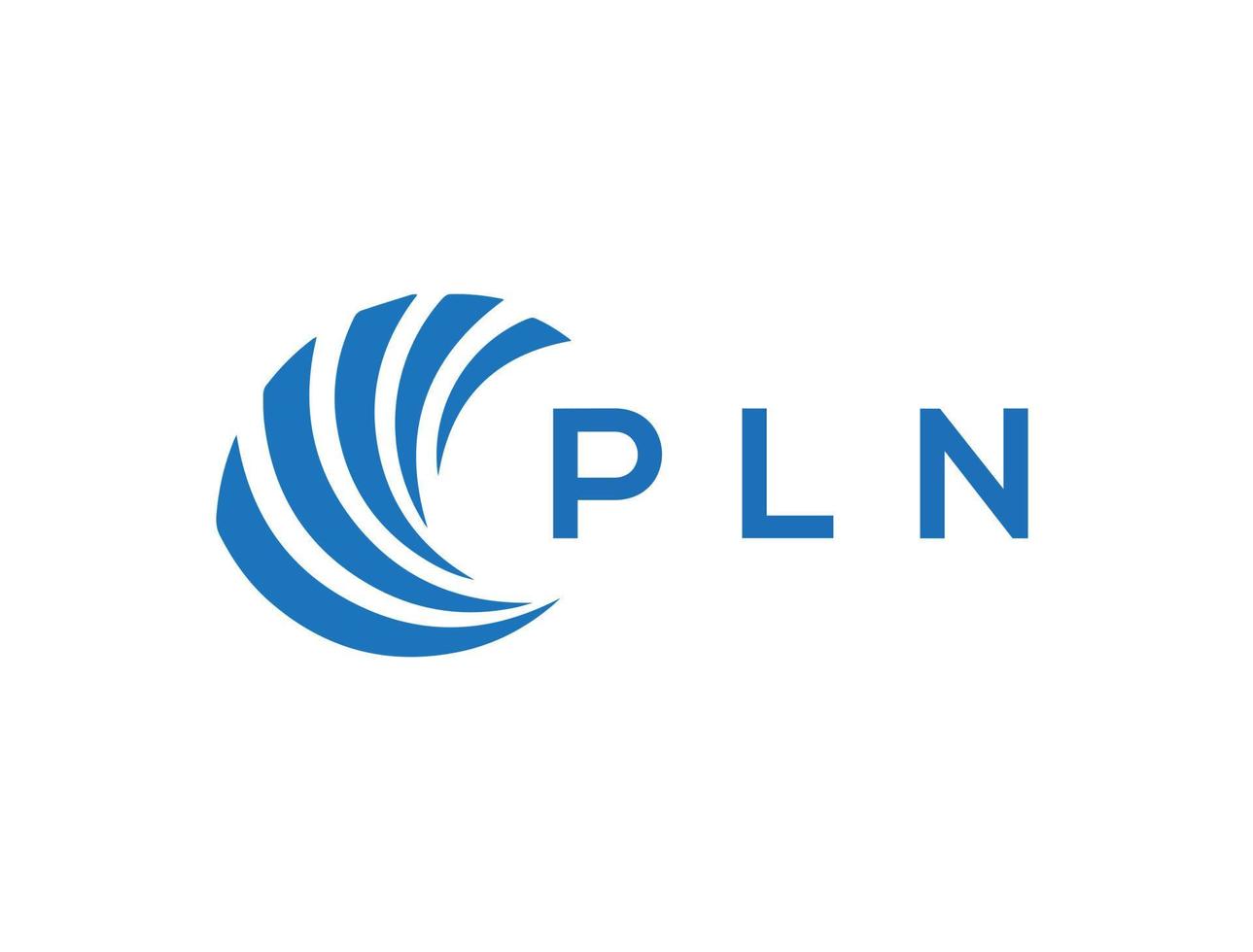 PLN letter logo design on white background. PLN creative circle letter ...