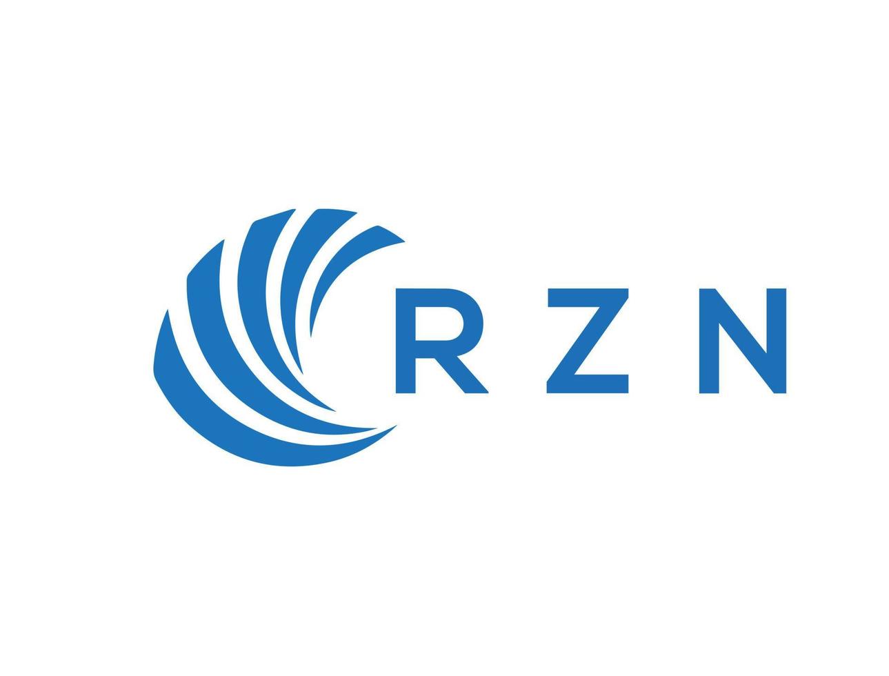 RZN letter logo design on white background. RZN creative circle letter logo concept. RZN letter design. vector