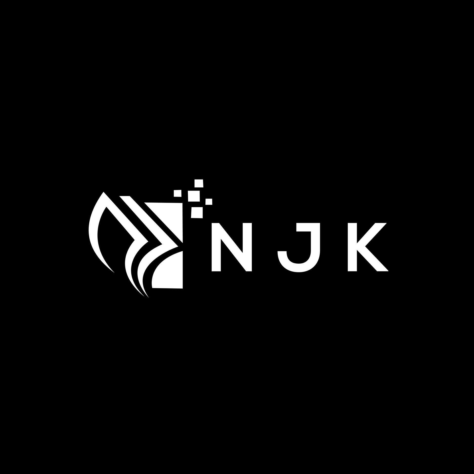 NJK credit repair accounting logo design on BLACK background. NJK ...