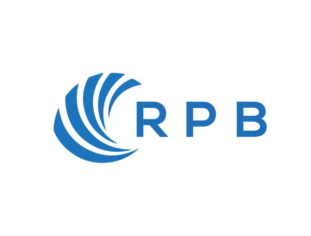 RPB letter logo design on white background. RPB creative circle letter