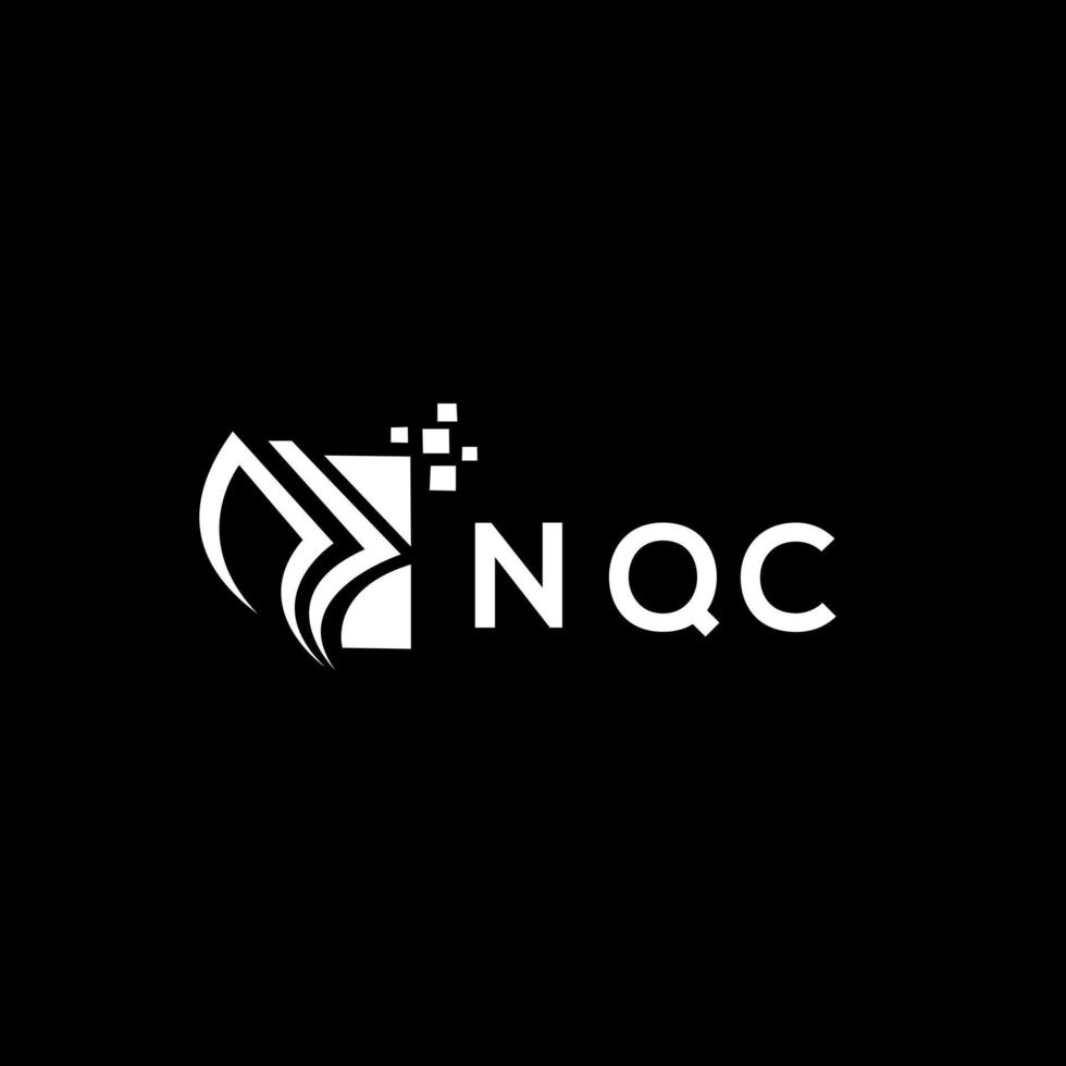 NQC credit repair accounting logo design on BLACK background. NQC creative initials Growth graph letter logo concept. NQC business finance logo design. vector