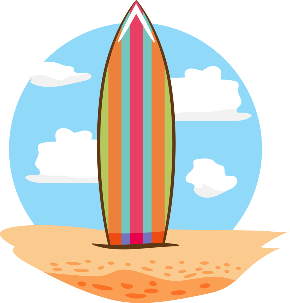 Surfboard png graphic clipart design