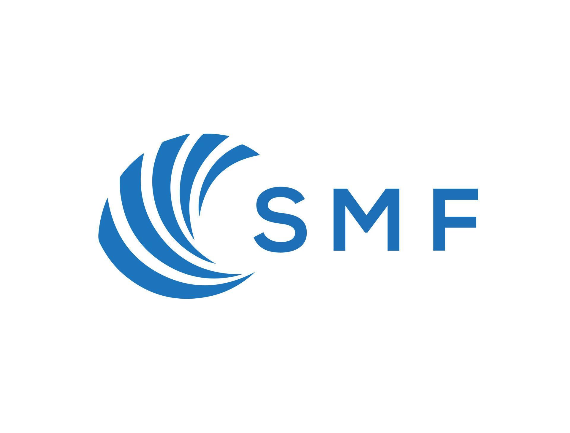 SMF letter logo design on white background. SMF creative circle letter