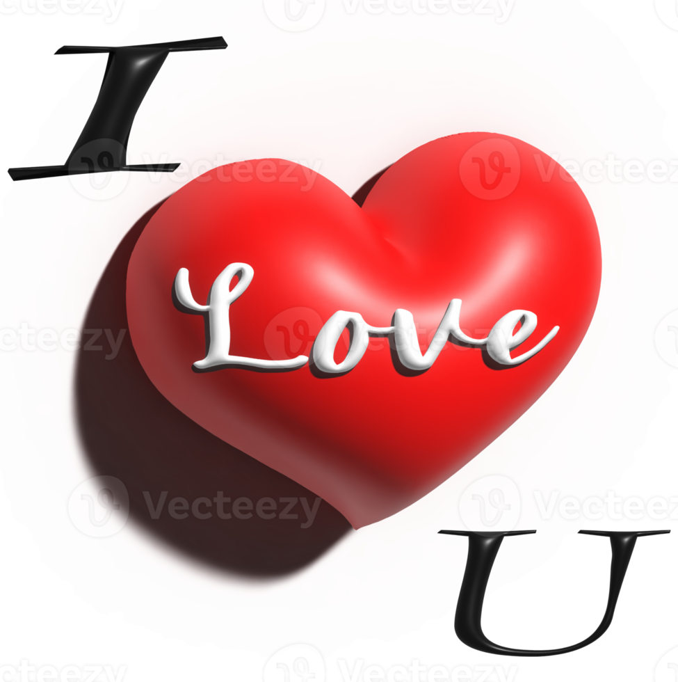 Love word lettering with a cute heart. Valentine's day template or background for Love and Valentine's day concept. png