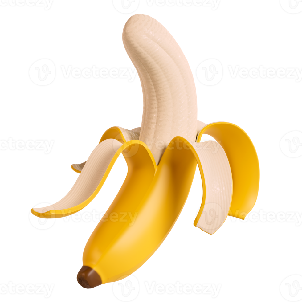 banana isolated. 3D render illustration png