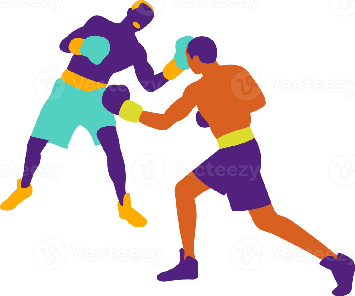 musclé boxeurs combat sur boxe anneau. png