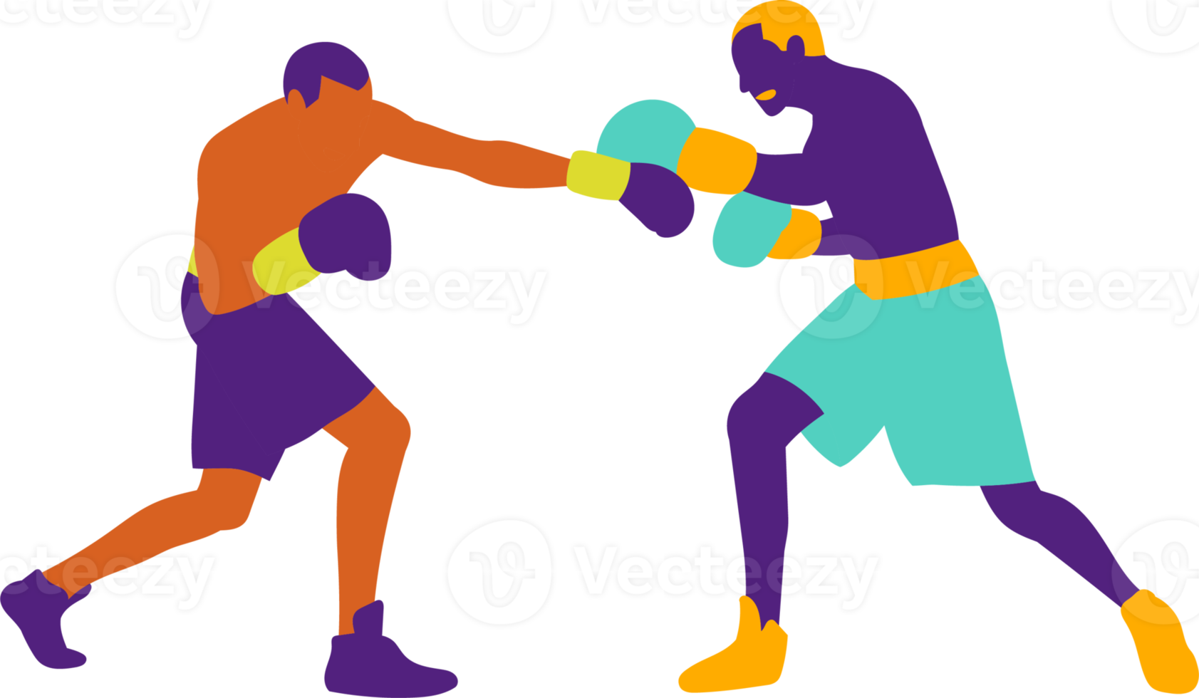 musclé boxeurs combat sur boxe anneau. png