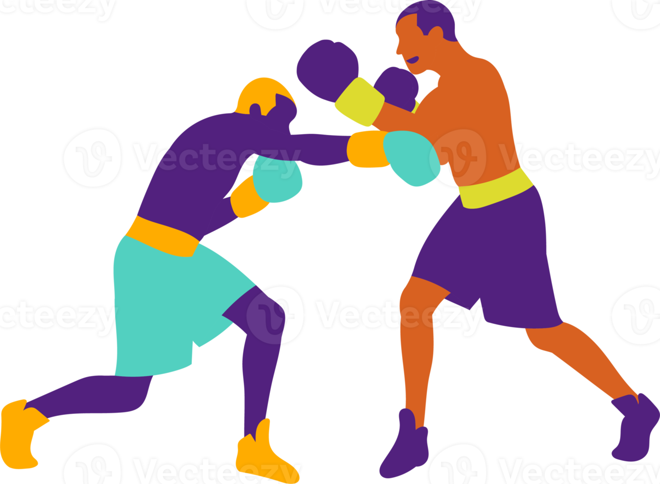 muscular boxeadores brigando em boxe anel. png