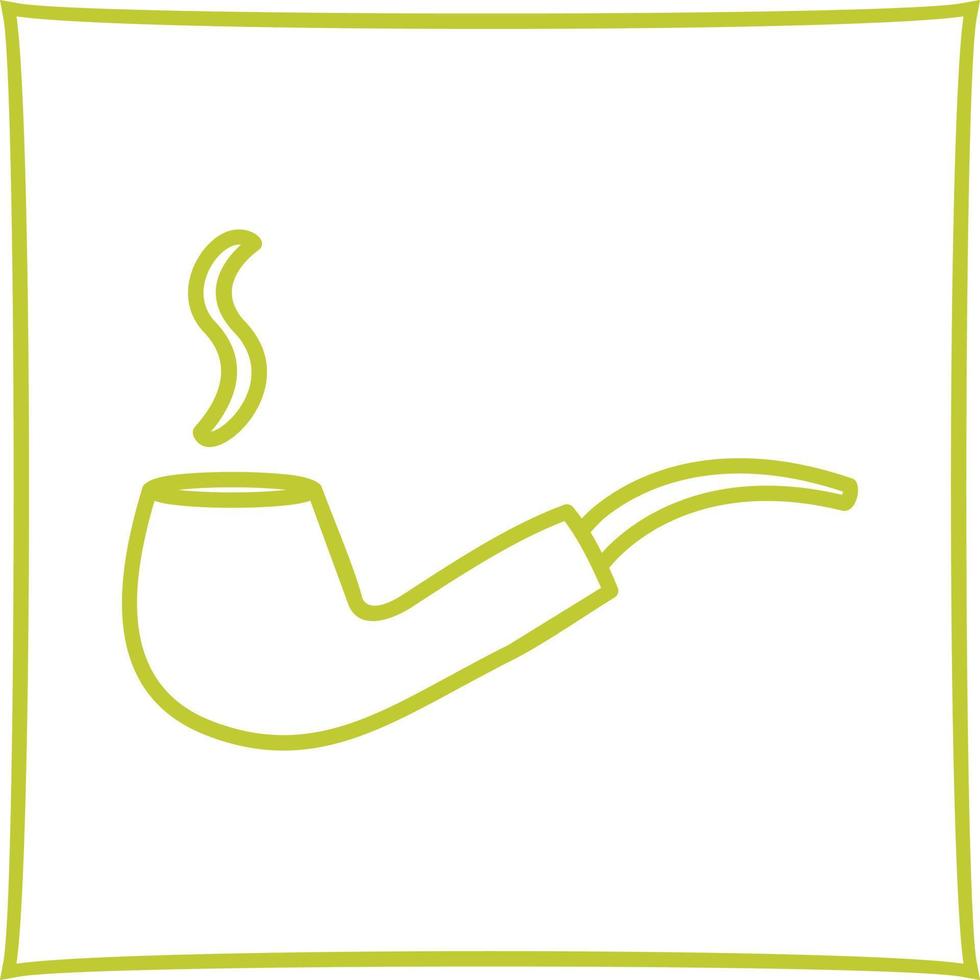 Unique Lit Smoking Pipe Vector Icon