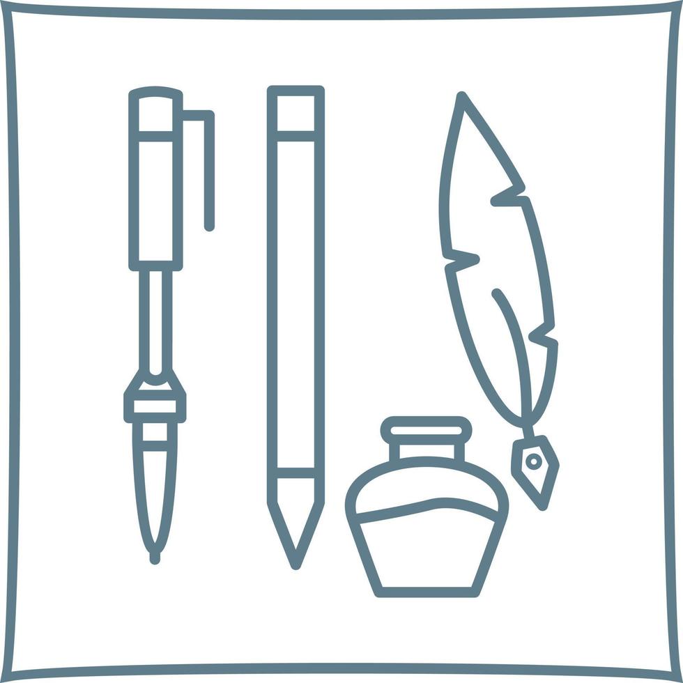 Unique Writing Equipment Vector Icon