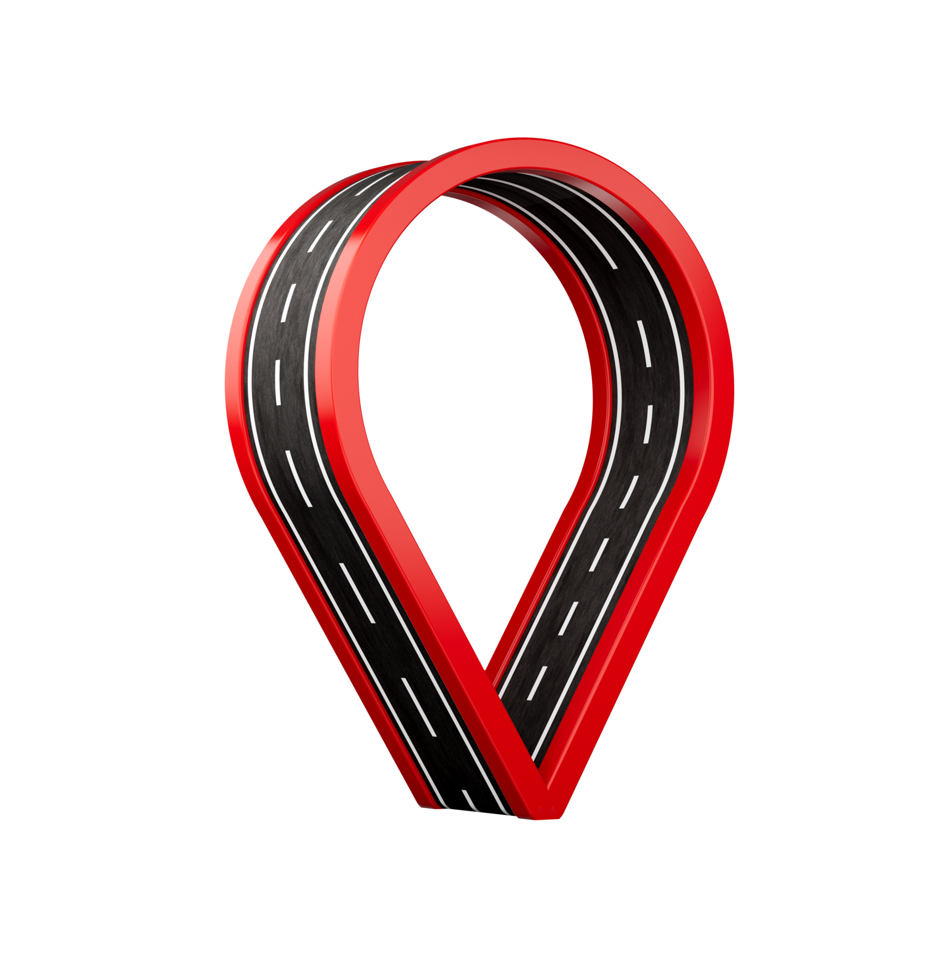 Red Location Map pin icon made with asphalt Track Road 3d illustration 19908774 PNG