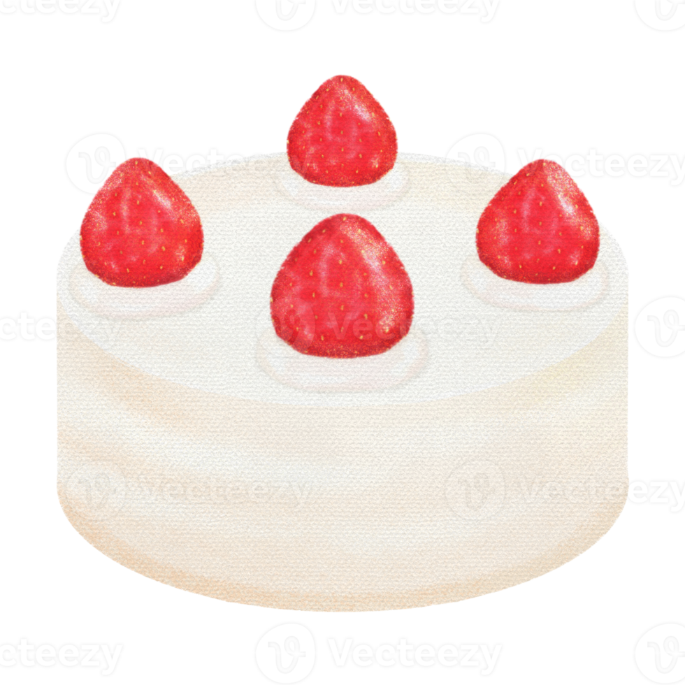 Erdbeere Kuchen Süss Dessert Wachsmalstift Kunst png