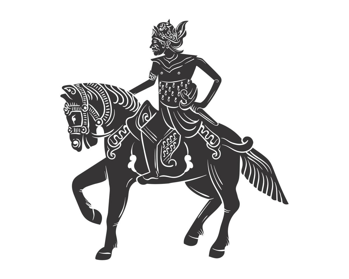 vector el reina es montando un negro caballo