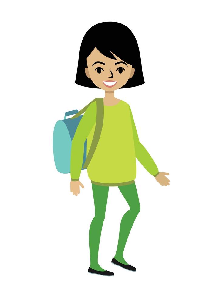 cute girl cartoon illustration vector