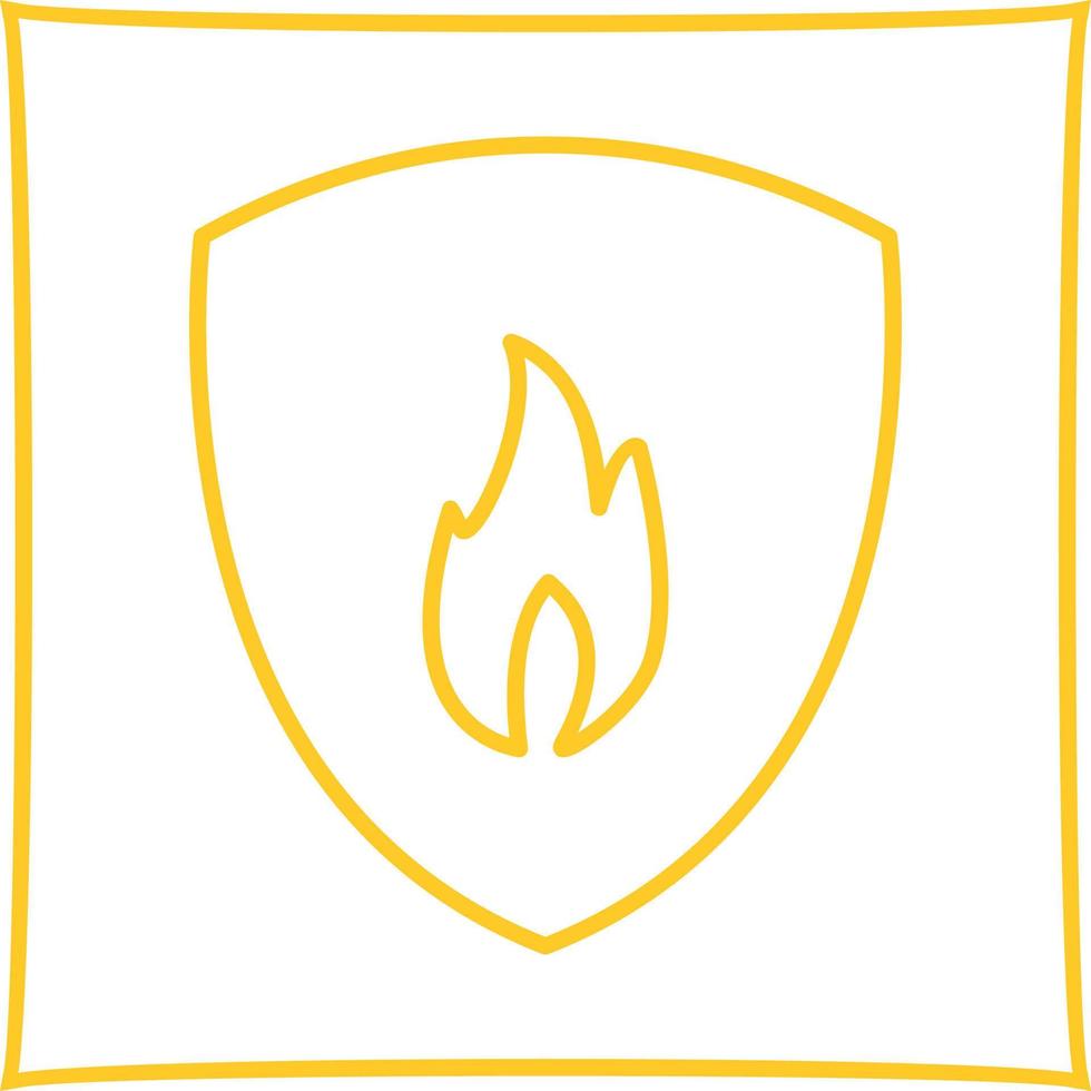 Unique Fire Shield Vector Icon