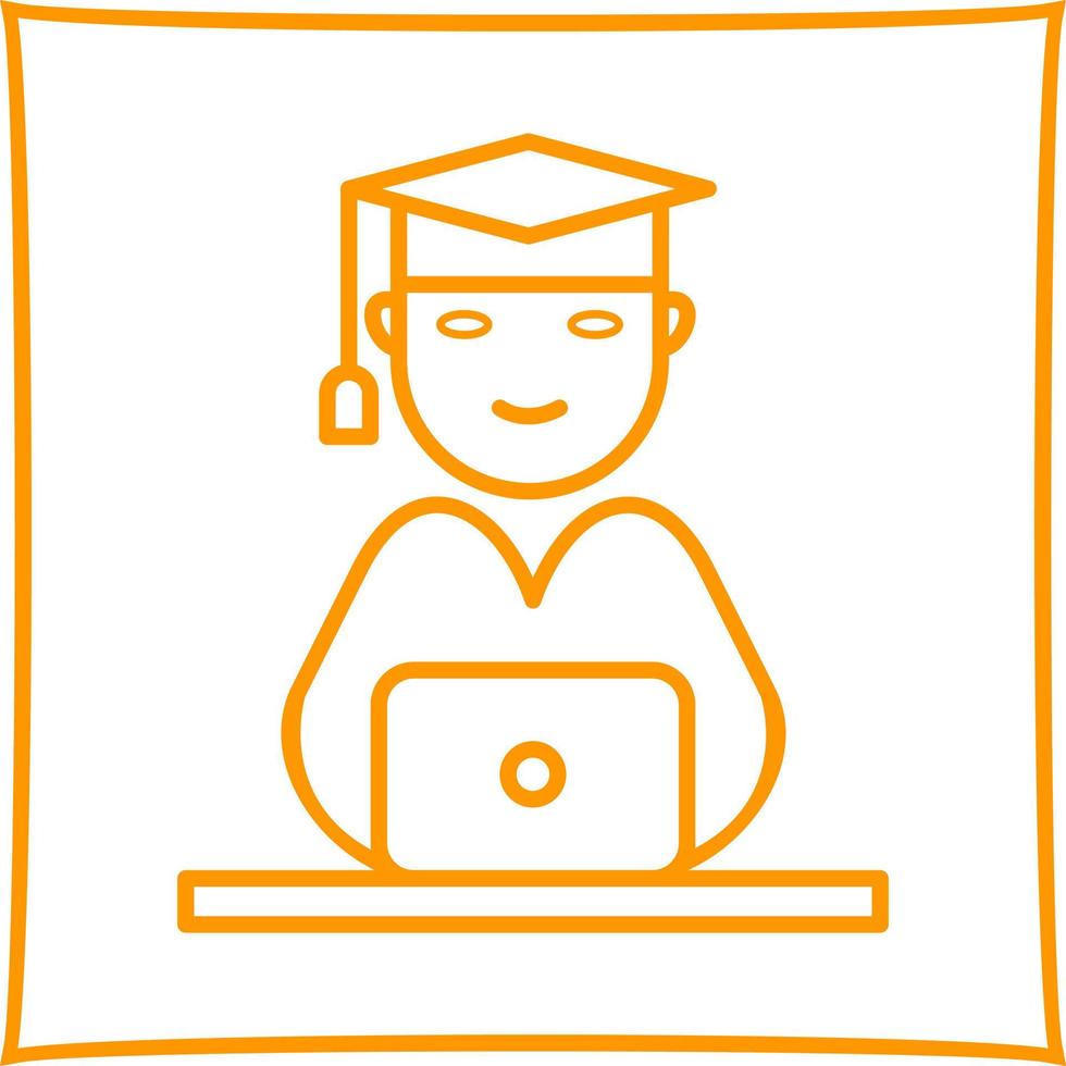 Unique Studying on Laptop Vector Icon