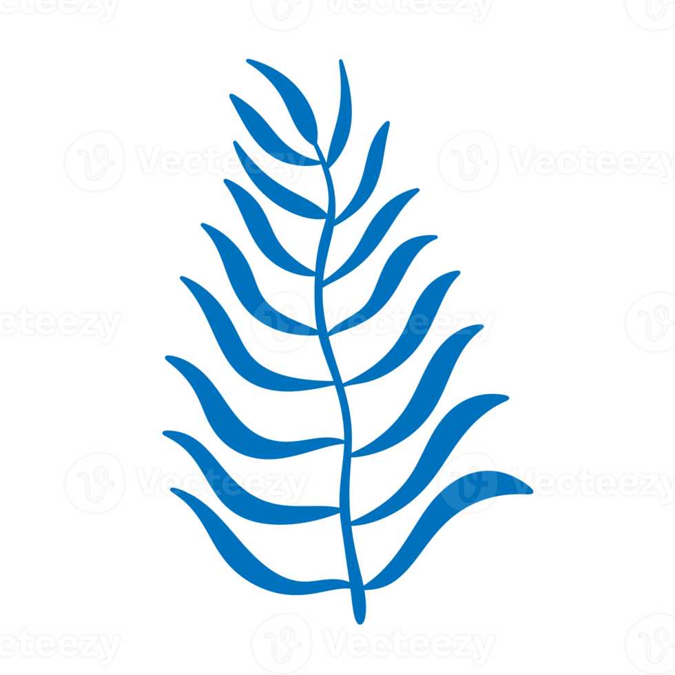 tropical blue leaf icon. 19909859 PNG